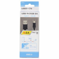 オーム電機 USBケーブル2A USB-マイクロB 2m 01-7241 1個