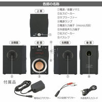 オーム電機 一体型2.1chスピーカーシステム 03-0785 1個