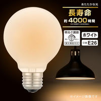 オーム電機 長寿命ボール電球E26 60W形 G95ホワイト 06-0864 1個