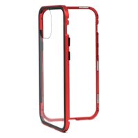 エアージェイ IPHONE 13Pro　背面クリアガラス+耐衝撃アルミバンパー背面ケース AC-P21P-MC RD 1個（直送品）