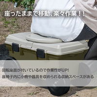 グリーンパル 作業椅子 キャスター付き 腰掛台車 園芸 収納付き KURURI 1個