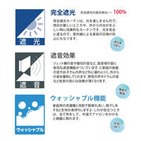 フォレストリンク 完全遮光カーテン 1000×2000mm ネイビー 1セット(2枚入)（直送品）