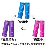 アスクルオリジナル 充電式・ニッケル水素電池 充電池 単3形 950mAh 3色セット 12本（各4本×3色）  オリジナル
