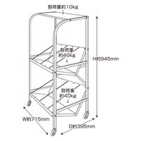 タカマツヤ 高耐荷重傾斜ファイルワゴン ホワイト/2段天板付き 4931176004683 1箱(1台入)（直送品）