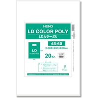 シモジマ LDカラーポリ 45ー60 ホワイト 表記入 006640071 1袋(20枚)