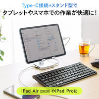 サンワサプライ ダイレクト:タブレットスタンド付きUSBドッキングハブ 400-HUB088SN 1個（直送品）