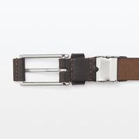 無印良品 ヌメ革 長さを調節できる 細幅ベルト ダークブラウン 良品計画