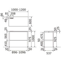 オカムラ ジャスタスハイタイプデスク 引出付 幅1000×奥行600×高さ1000mm ネオホワイト／ナチュラルオーク 1台2梱包  オリジナル