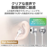 イヤホン タイプC マイク付き セミオープン型 インナーイヤータイプ 有線 シルバー EHP-DF10IMSV エレコム 1個（直送品）