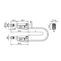 エスコ φ4mm/1000mm テストリード(スタック接続/黒) EA707NC-551 1セット(4個)（直送品）