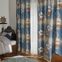 スミノエ ピーターパン カーテン ディズニー フライインザスカイ 2500×2000mm ブルー １セット(2枚入)（直送品）