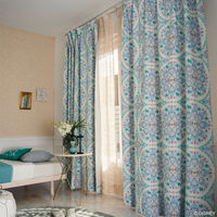 スミノエ プリンセス カーテン ディズニー マジックランプ 3000×2200mm ブルー １セット(2枚入)（直送品）