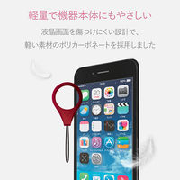 エレコム スマートフォン用ストラップ/フィンガーストラップ/アルミライク P-STFALRD 1個