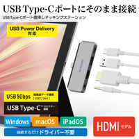 ドッキングステーション タイプC ハブ HDMI オーディオ USB-A 直挿し USBハブ DST-C25SV エレコム 1個
