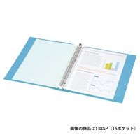キングジム シンプリーズ クリアーファイル A4タテ 差替式 15ポケット 水色 138SP-LB 1セット（10冊）