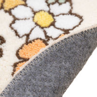 センコー スヌーピー 花いっぱい アクセントマット 約直径60cm オレンジ SNB230412 1枚（直送品）