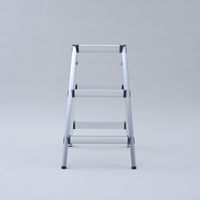 YAMAZEN 開閉簡単 取っ手付き アルミ踏み台 3段 YM-DA03(DBL) 1台