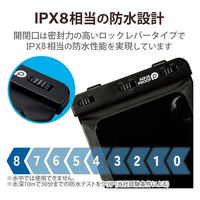 タブレットケース 防水ケース 汎用 IPX8 吸盤付き ブラック TB-WPSB08BK エレコム 1個
