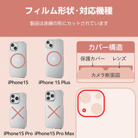 iPhone15/15Plus カメラカバー ガラス 強化ガラス ブルー PM-A23AFLLP1BU エレコム 1個（直送品）