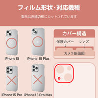 iPhone15/15Plus カメラカバー ガラス 強化ガラス シルバー PM-A23AFLLP1SVG エレコム 1個（直送品）