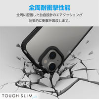 iPhone15 ケース ハイブリッド 衝撃吸収 背面マットクリア ブラック PM-A23ATSLFCSBK エレコム 1個（直送品）