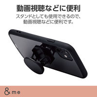 スマホグリップ 落下防止 スマホ スタンド 無地タイプ ブラック P-STRFMRBK エレコム 1個（直送品）