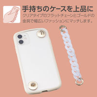 スマホストラップ キーリングハンガー チェーン フラット 落下防止 長さ調整可能 クリア P-STKHCHSCR エレコム 1個（直送品）