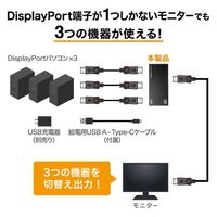 サンワサプライ 3入力1出力DisplayPort切替器(8K/30Hz対応・リモコン付き) SW-DP31R 1個