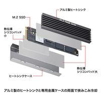 サンワサプライ M.2 SSD用ヒートシンク 両面実装対応(ブラック) TK-HM6BK 1個