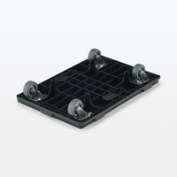 無印良品 縦にも横にも連結できる再生ポリプロピレン平台車 ダークグレー 約幅27.5×奥行41×高さ7.5cm 8台 良品計画