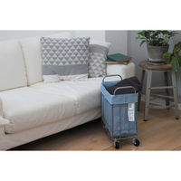 BRID 折りたたみ可能ランドリーバスケット　キャスター付き　スクエア　４０Ｌ　デニム 003307 1個（直送品）