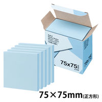 アスクル はたらく ふせん 付箋  75×75mm パステルブルー （正方形） 50冊 （5冊×10箱） オリジナル