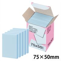 アスクル はたらく ふせん 付箋  75×50mm パステルブルー 50冊 （5冊×10箱） オリジナル