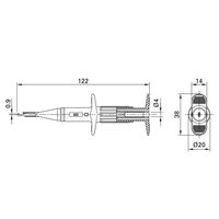 エスコ テストクリップ (先端フック型/赤) EA707NC-57A 1セット(5個)（直送品）