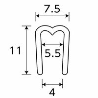 光モール ベージュカブセ5.5 11mm×7.5mm×4mm~5.5mm×1000mm NO.2282 1セット(30本)（直送品）