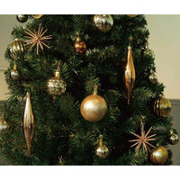 ストア・エキスプレス ウッドポットツリーセット ゴールド 高さ210×幅120cm【クリスマスツリー】 8162-2162 1セット（直送品）