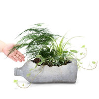 チャーム （観葉植物）観葉３種寄せ植え　オリヅルラン＆アスパラ＆ヘデラ　ボトルプランター（１鉢） 348513（直送品）