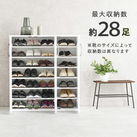 【軒先渡し】萩原 シューズラック 幅890×奥行370×高さ950mm ブラウン RSR-1703BR 1台（直送品）