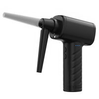 電動エアダスター 充電式 風量&角度調節機能 折りたたみ可能 ブラック DAD-101BK 充電ケーブル付属 1個 ナカバヤシ