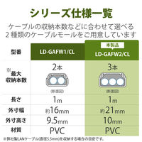 エレコム フラットモール/壁紙織目/幅21.8mm/1.0m LD-GAFW2/CL 1個