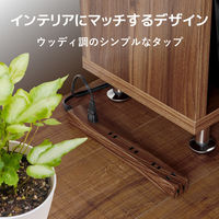 延長コード 電源タップ コンセント 1m 2ピン 6個口 雷ガード 木目 ウォールナット ECT-0201W エレコム 1個