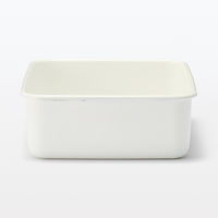 無印良品 ホーロー保存容器 深型 大 幅19×奥行23.5×高さ7cm+バルブ付き密閉蓋 大 パッキン付き 各1個セット 良品計画