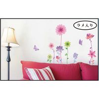 S&Cコーポレーション ルームデコステッカー Flower グリッター PLK149 1セット(4枚)（直送品）