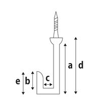 山口安製作所 額用木部吊金具 ネジ足二重折釘 黒 21mm 2本入 Y-7031-2 1セット(24本:2本×12セット)（直送品）