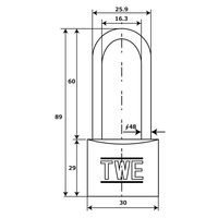 アイアイ TWE ステンレス吊南京錠 ツル長30mm IB-086 1セット(4個)（直送品）