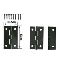 和気産業 薄口カラー丁番 51mm クロ VE-034 1セット(10個)（直送品）