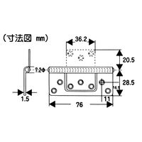 和気産業 厚口フラッシュ丁番 76mm シルバー VF-035 1セット(6個)（直送品）