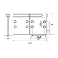 和気産業 ステンハタ丁番 103mm アンバー VF-050 1セット(2個)（直送品）