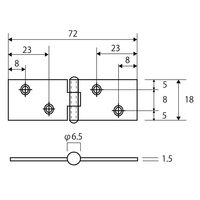 和気産業 横長丁番 黒塗 20mm BH-460 1セット(20個)（直送品）