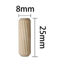 和気産業 木工ダボ 長さ25mm×太さ8φmm 100個入 DB-014 1セット(800個:100個×8袋)（直送品）